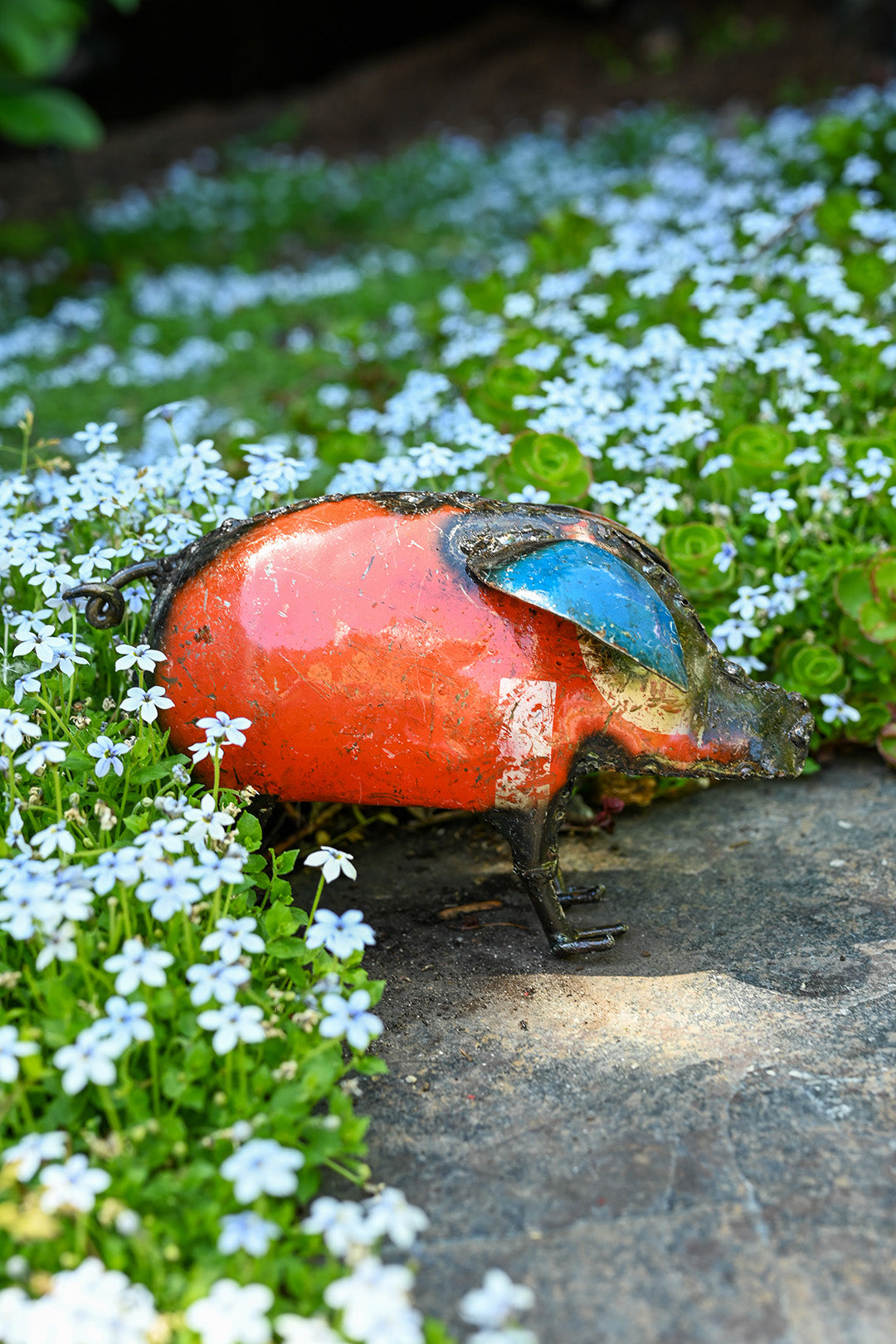 Colorful Recycled Metal Pig Sculpture