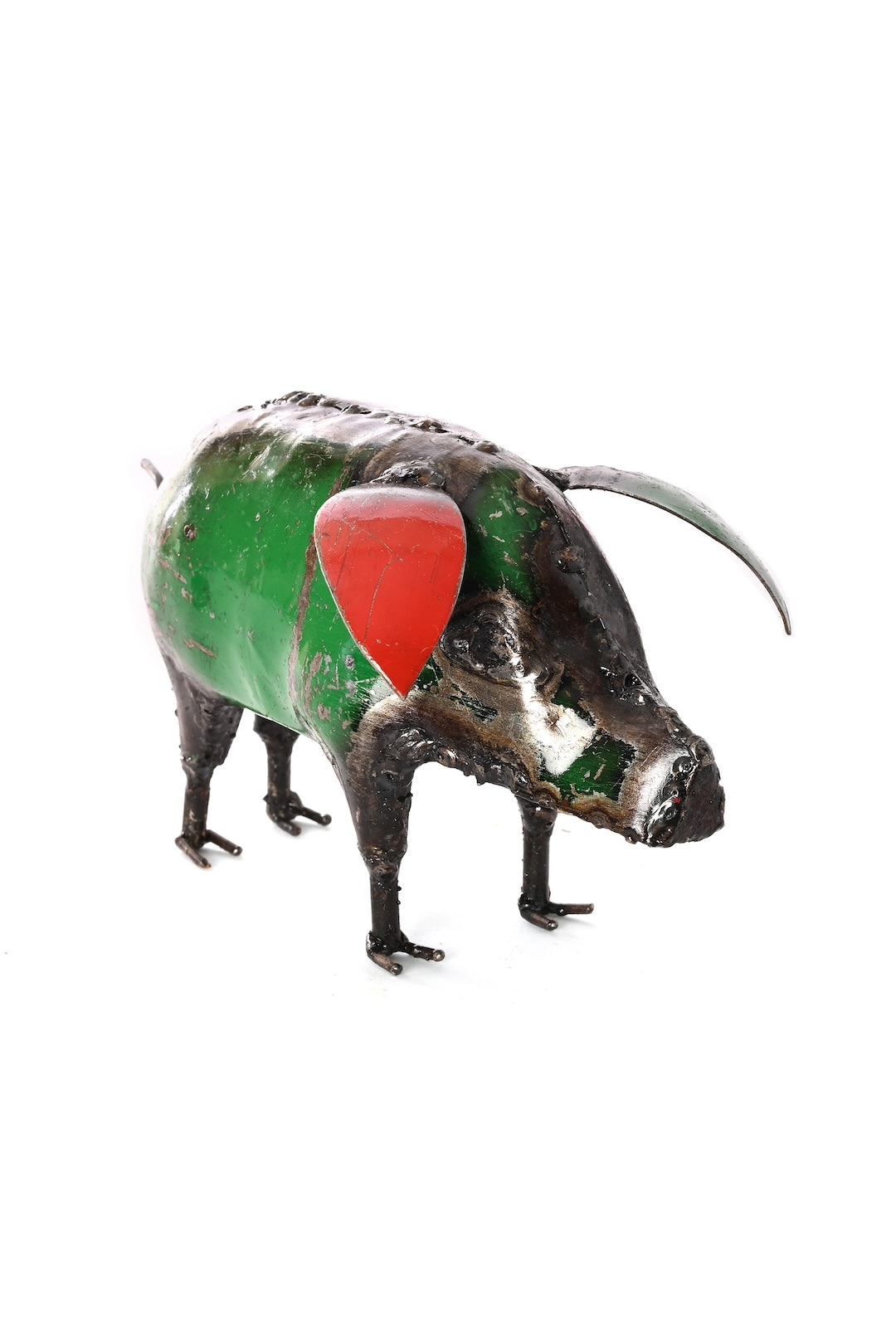 Colorful Recycled Metal Pig Sculpture