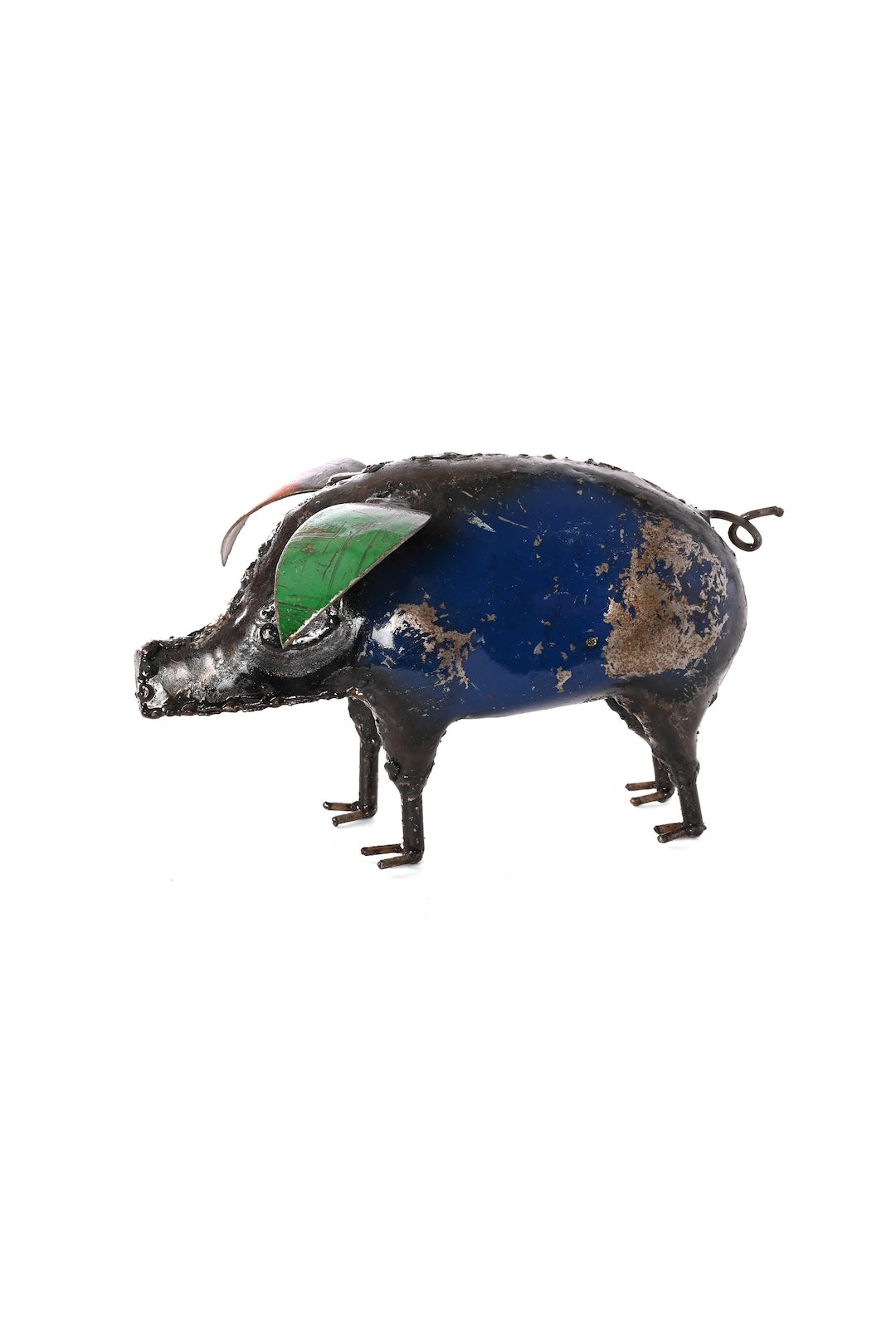 Colorful Recycled Metal Pig Sculpture