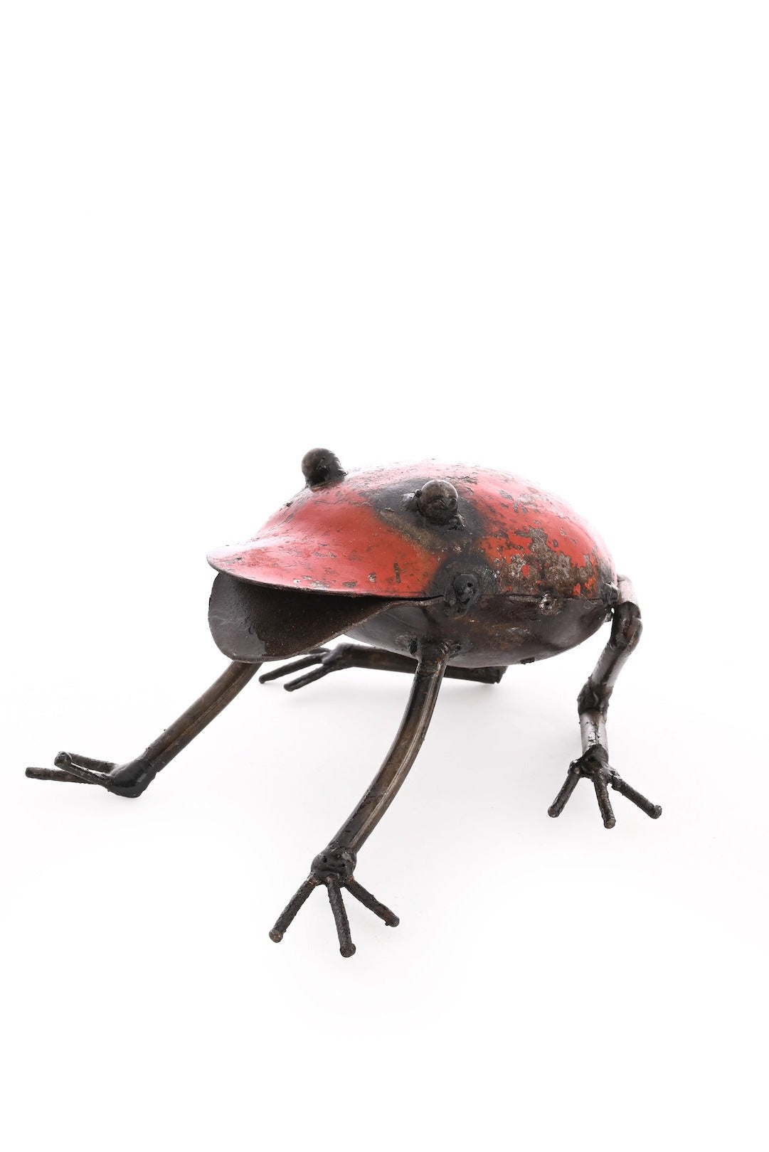Recycled Oil Drum Frog - Red