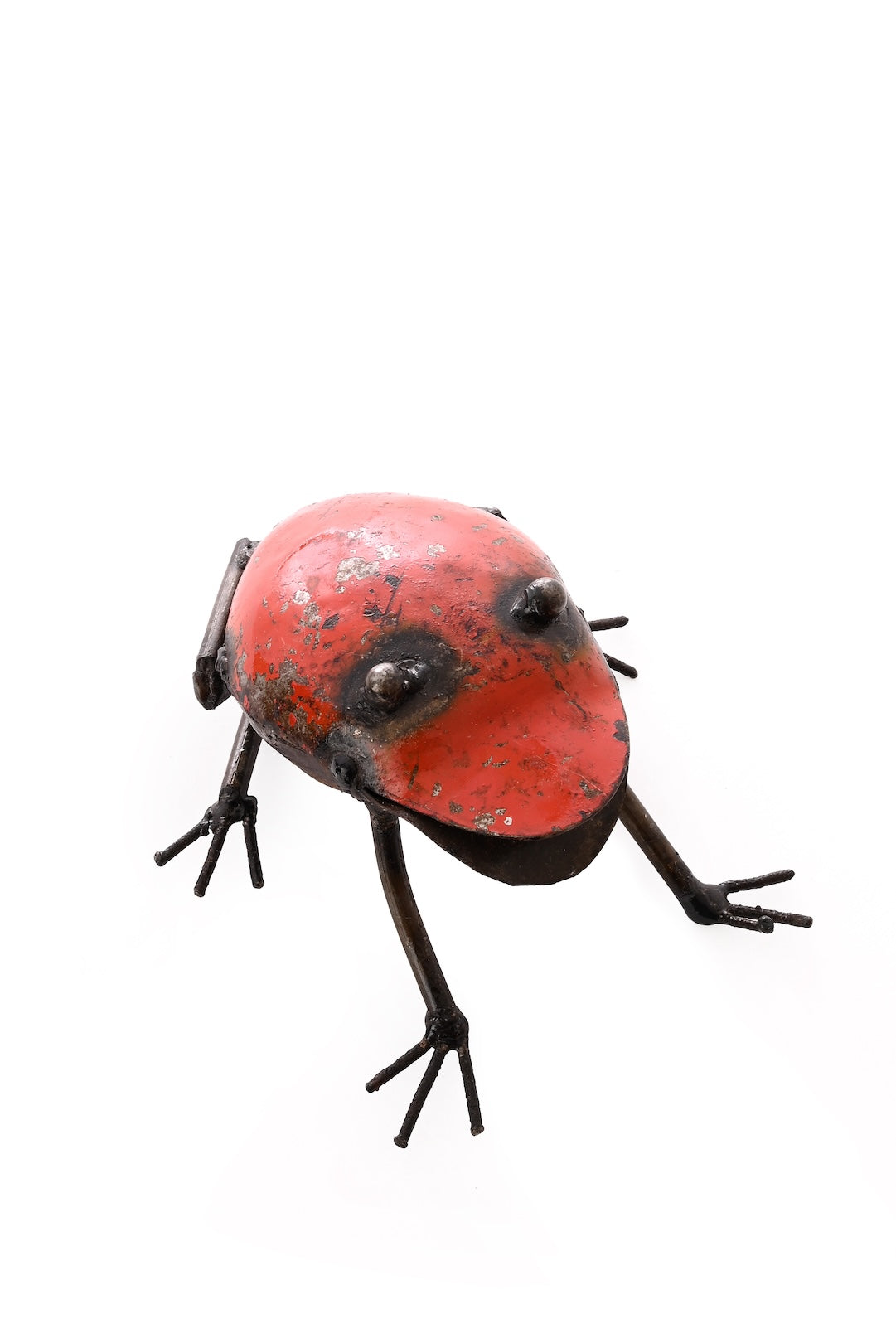 Recycled Oil Drum Frog - Red