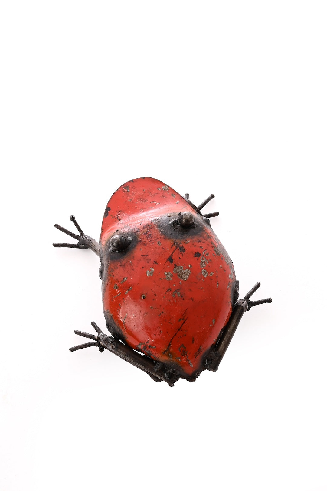 Recycled Oil Drum Frog - Red