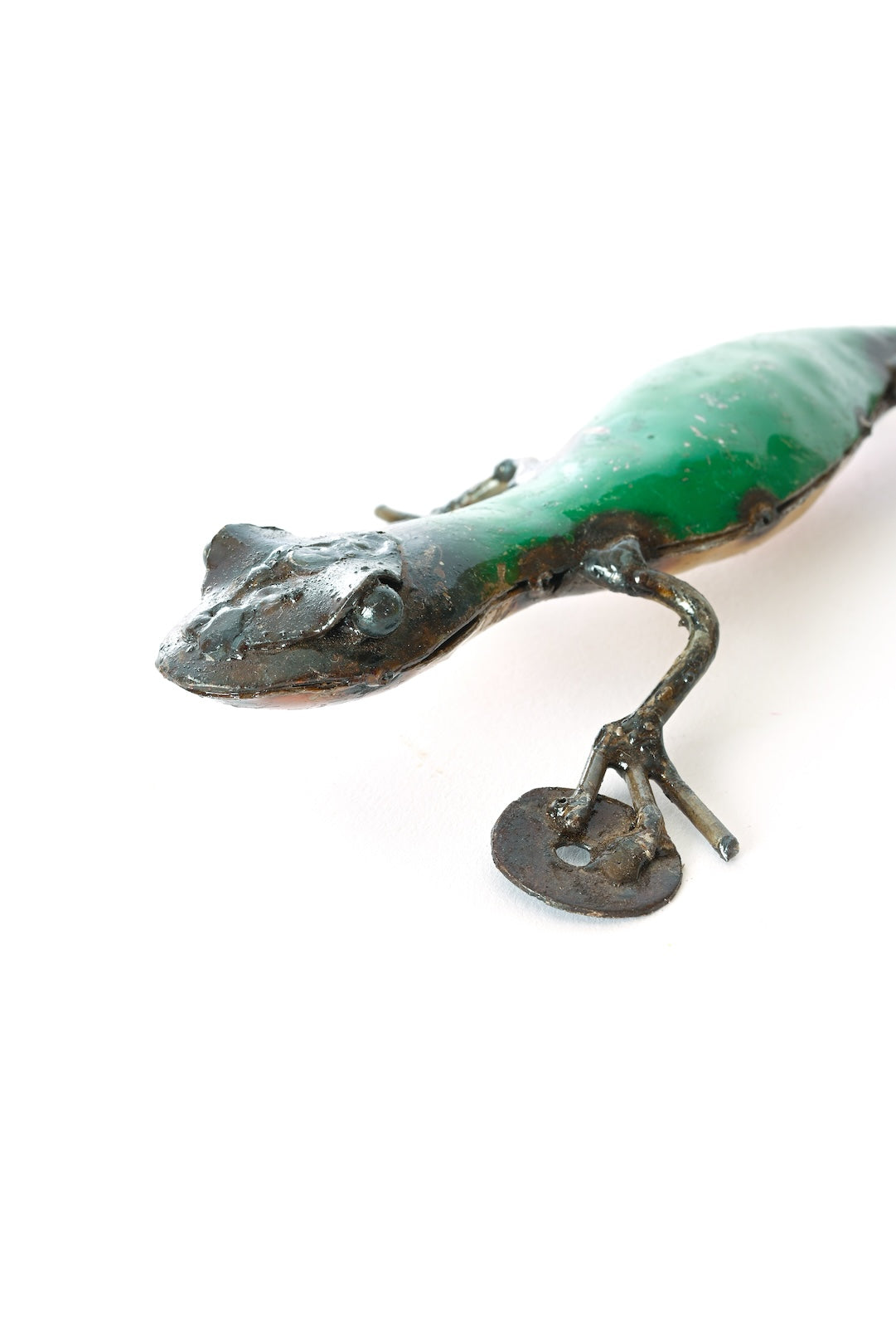 Recycled Oil Drum Salamander Sculpture - Green