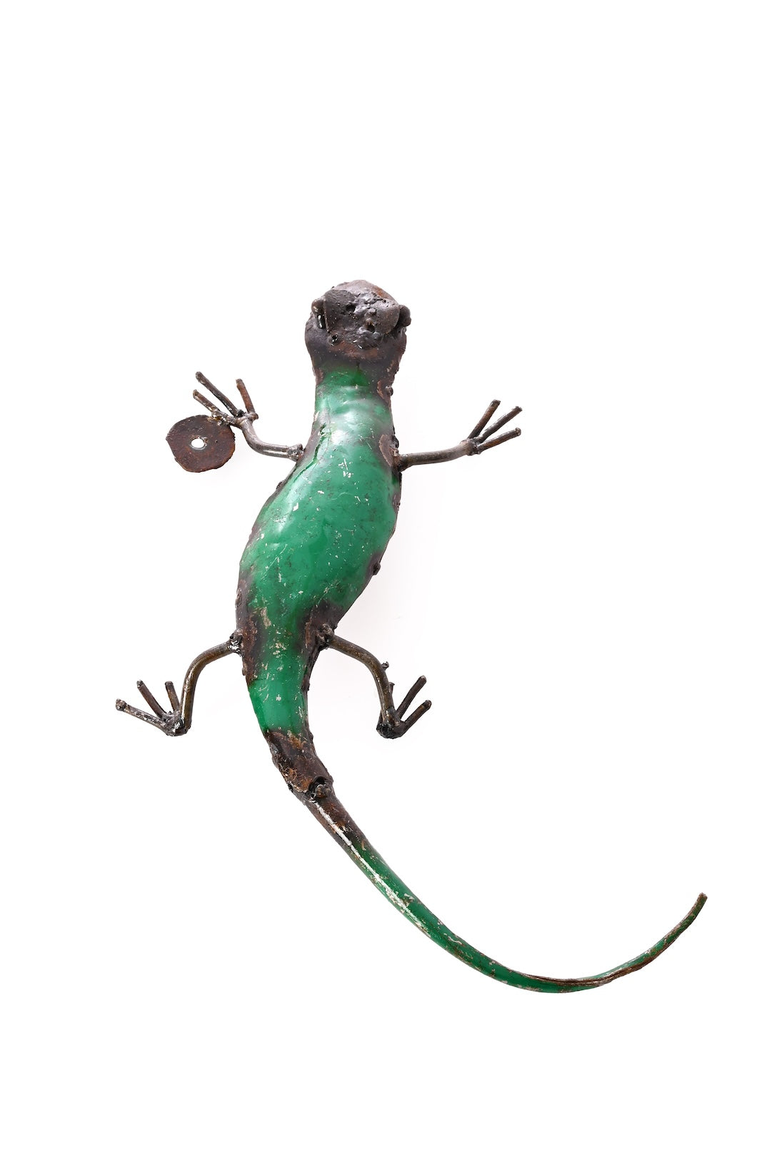 Recycled Oil Drum Salamander Sculpture - Green