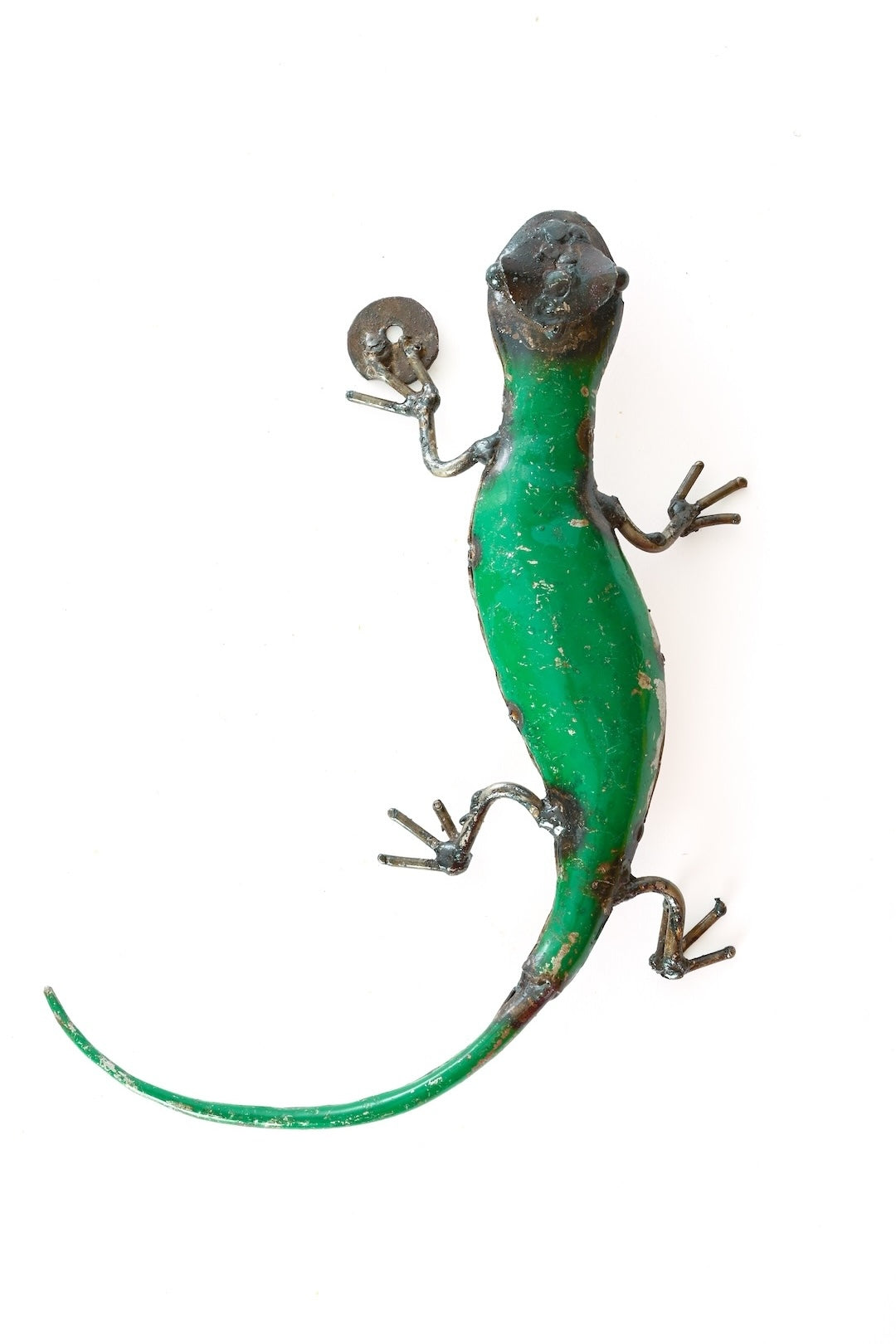 Recycled Oil Drum Salamander Sculpture - Green