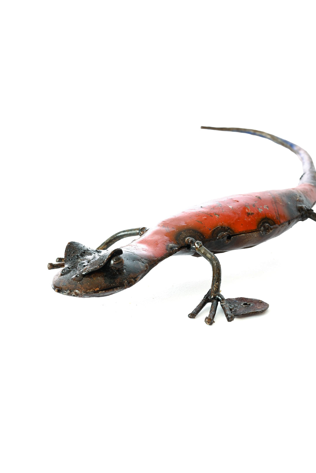 Recycled Oil Drum Salamander Sculpture - Red