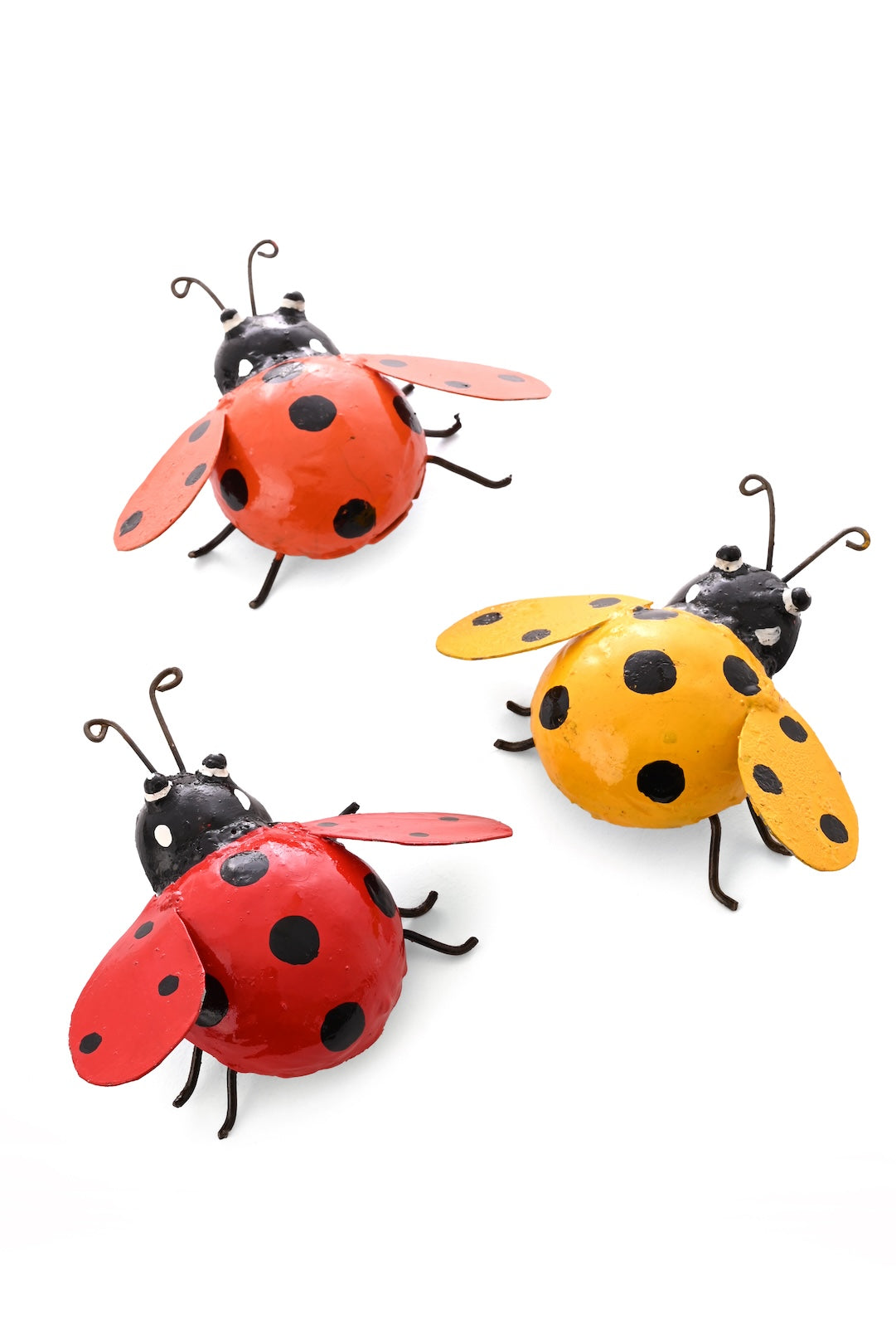 Recycled Metal Ladybug Sculpture - Orange