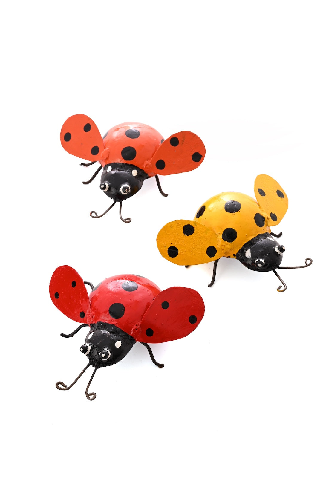 Recycled Metal Ladybug Sculpture - Orange