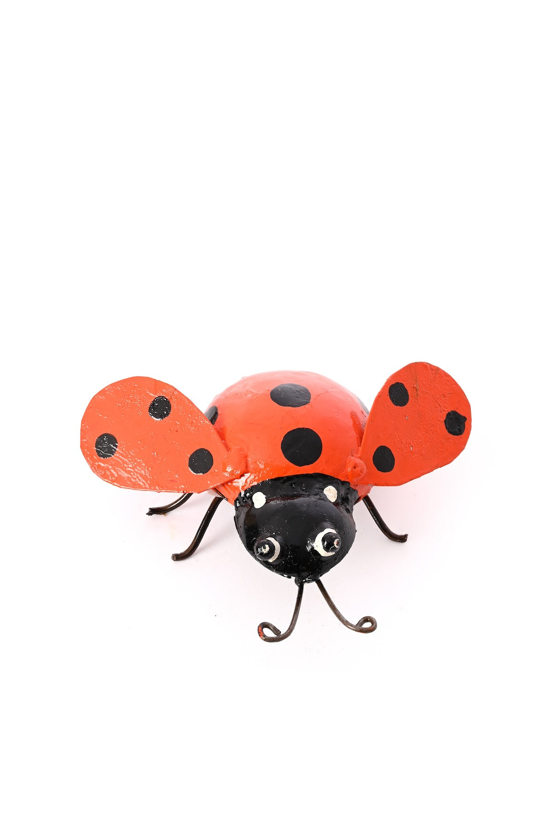 Recycled Metal Ladybug Sculpture - Orange