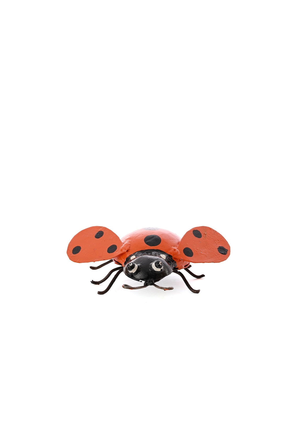 Recycled Metal Ladybug Sculpture - Orange