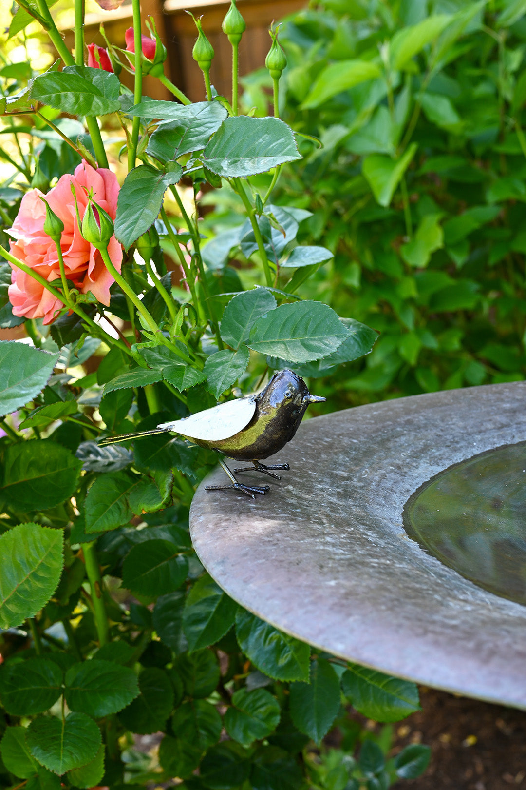 Metal Songbird Sculpture