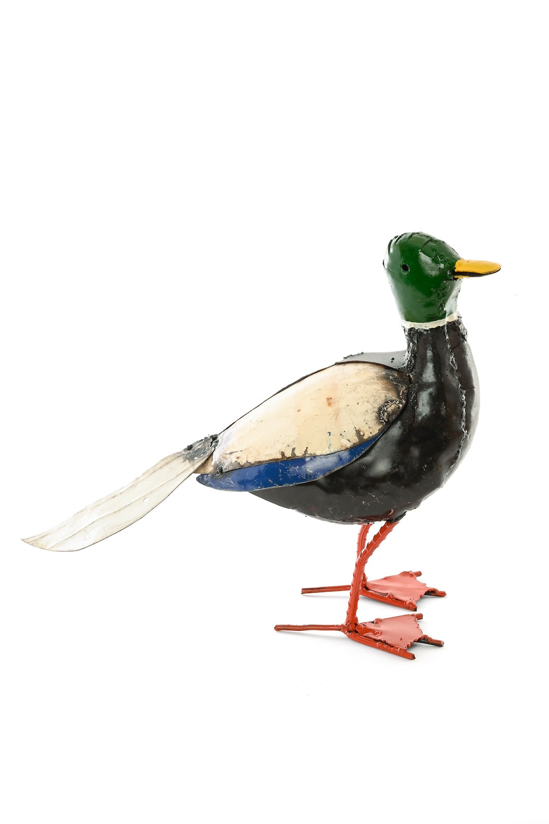 Recycled Metal Mallard Duck Sculpture