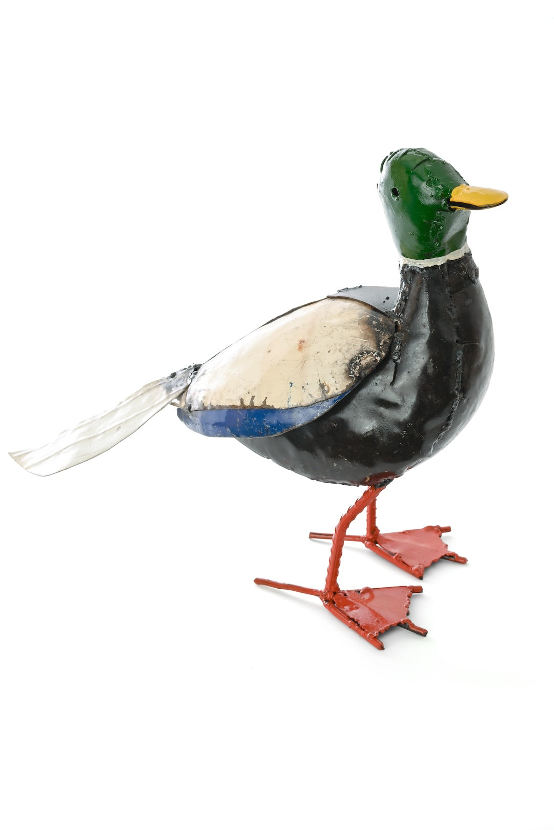 Recycled Metal Mallard Duck Sculpture