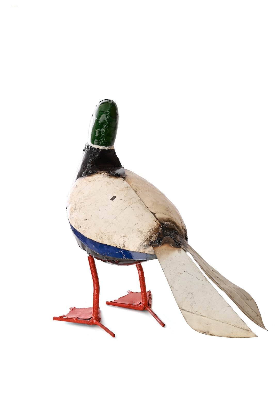 Recycled Metal Mallard Duck Sculpture