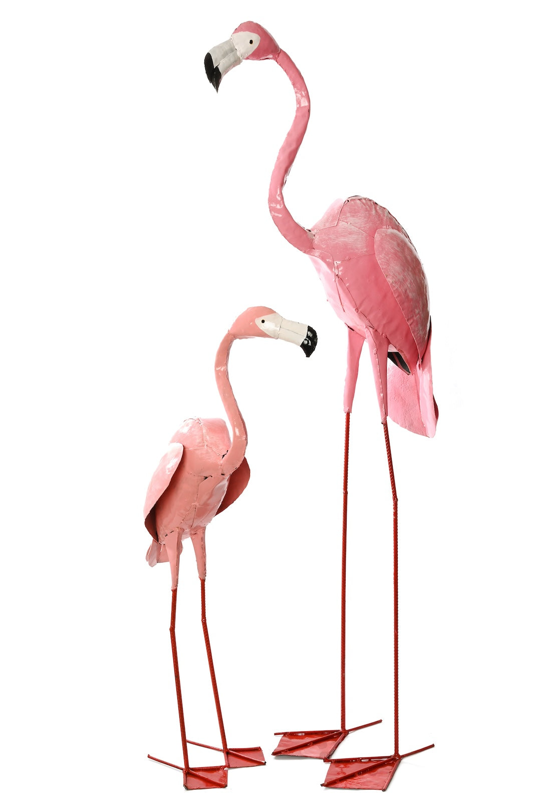 Small Recycled Metal Pink Flamingo Sculpture