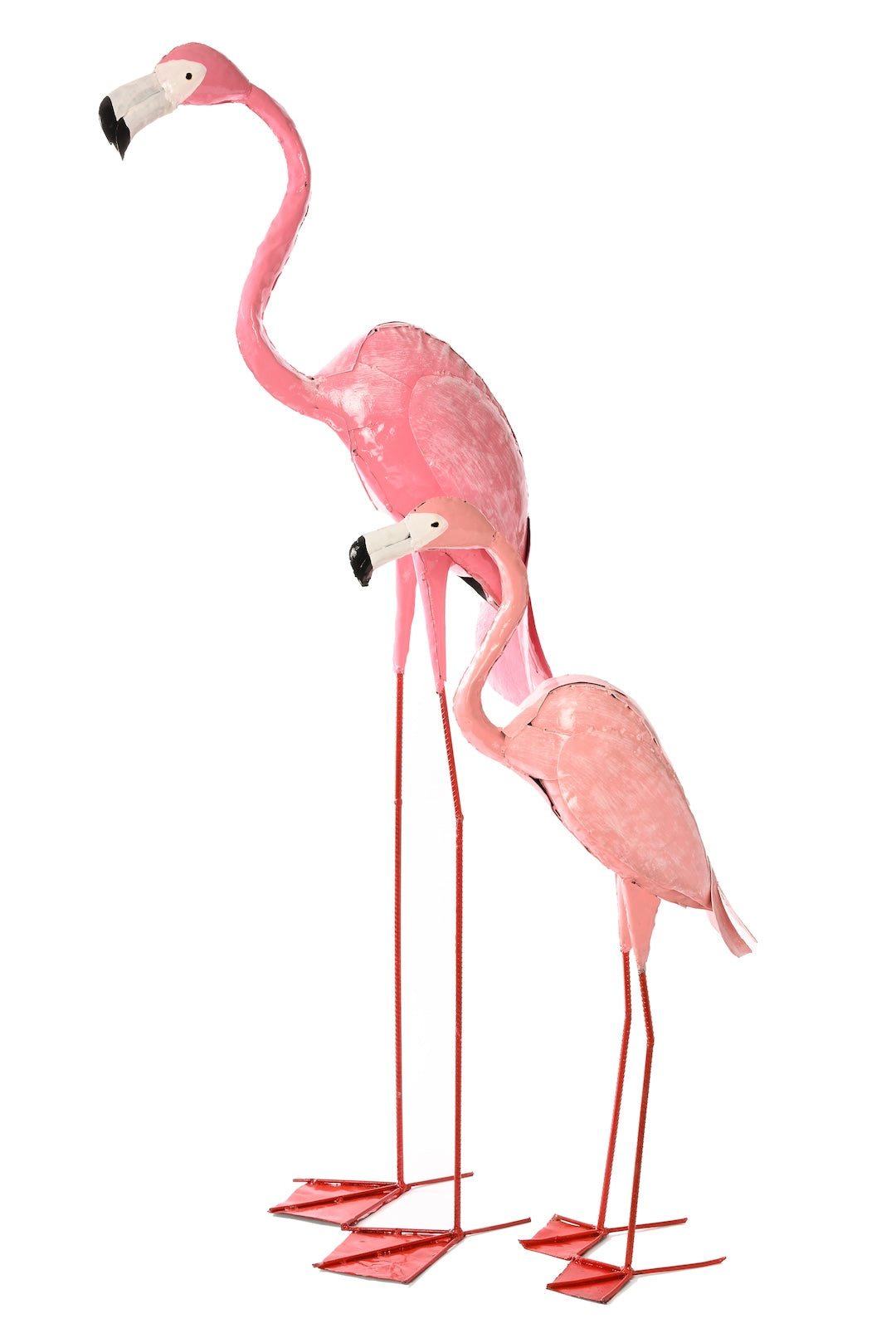 Small Recycled Metal Pink Flamingo Sculpture