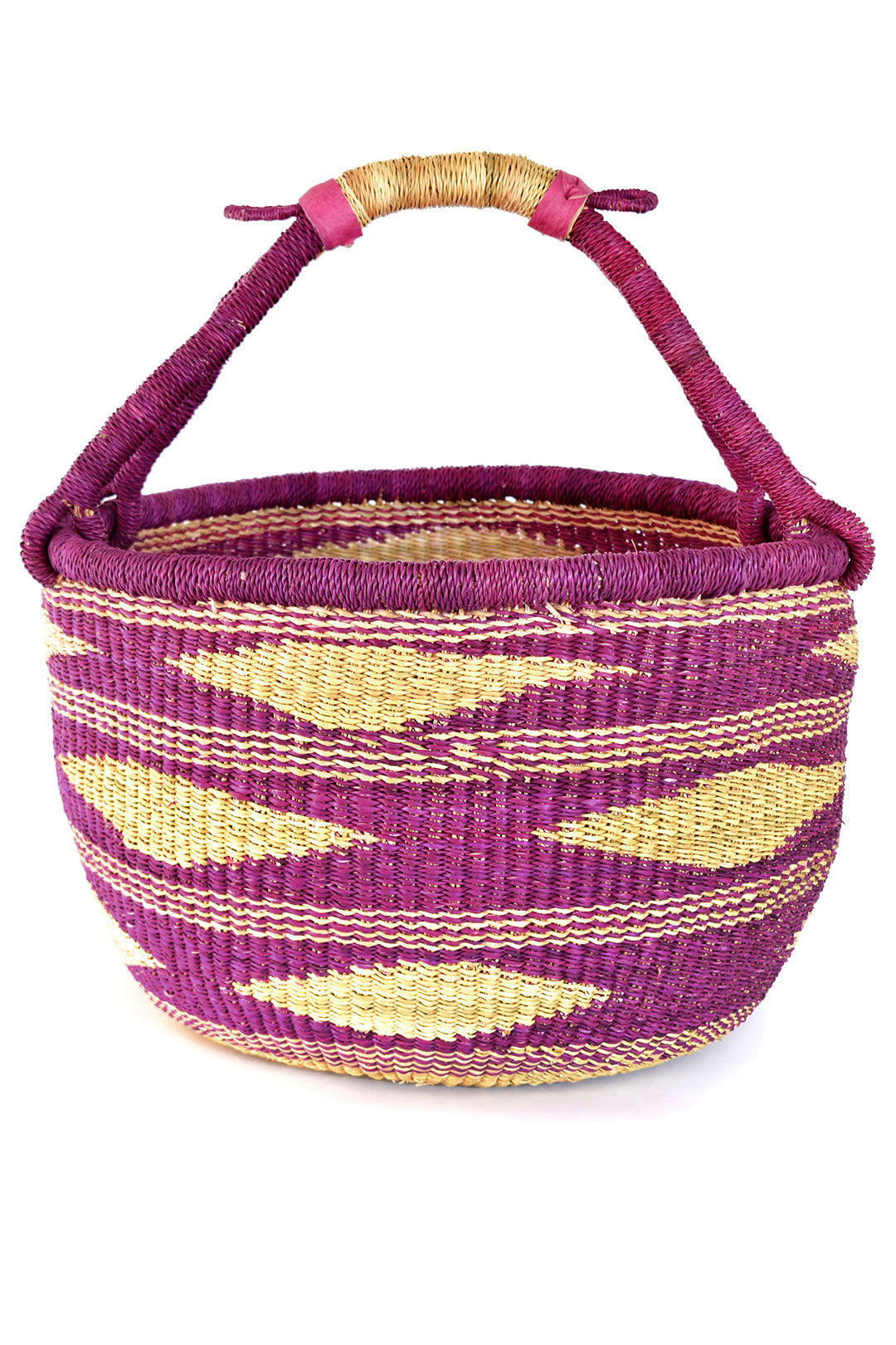 Berry Diamond Handwoven Decorative Bolga Basket