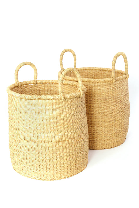 Set of 2 Natural Nesting Storage Baskets