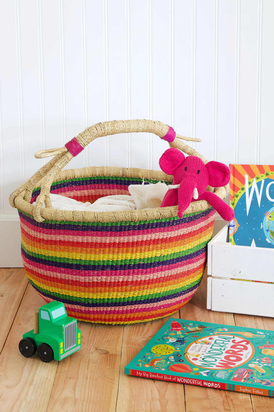 Beautiful Fair-trade, large Bolga market bag, shopper, storage basket, toys basket,woven basket orders