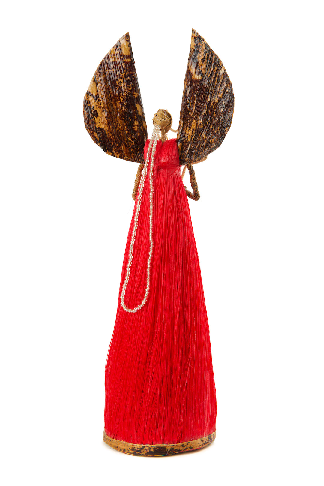 10" Red Sisal Angel of Light Holiday Sculpture