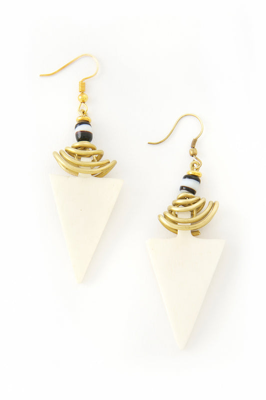 Bone & Brass Regent Earrings from Kenya