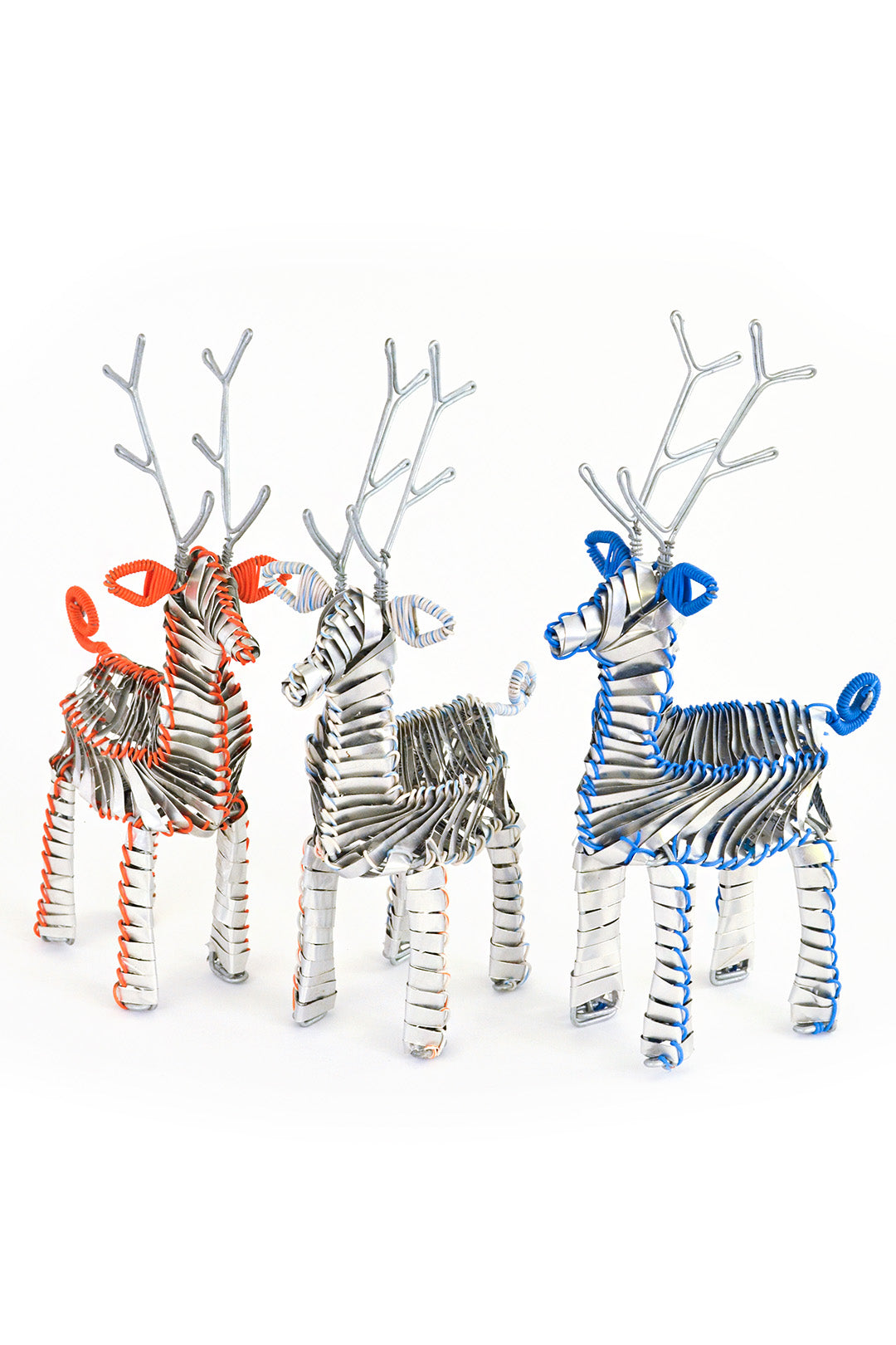 Silver Recycled Aluminum Can Reindeer Sculpture