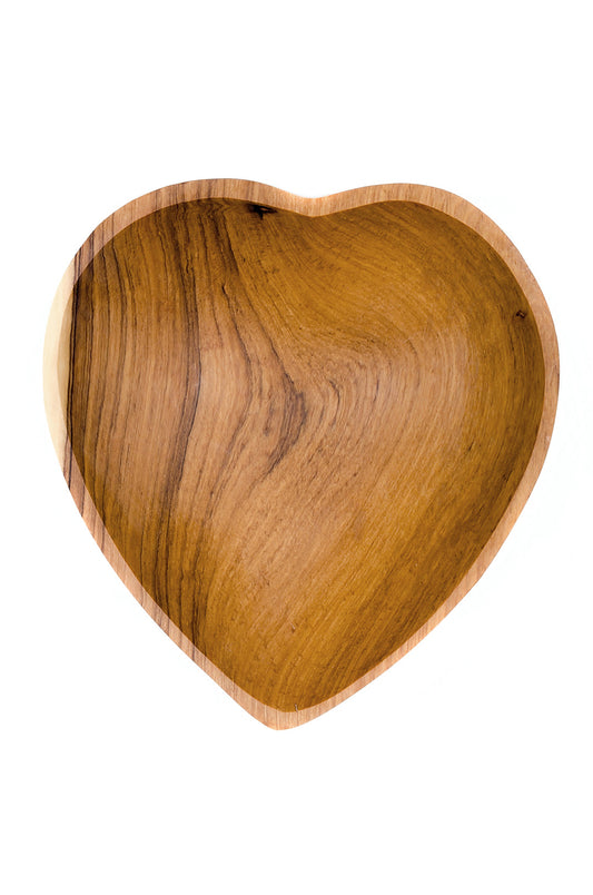 Wild Olive Wood Heart Shaped Bowl