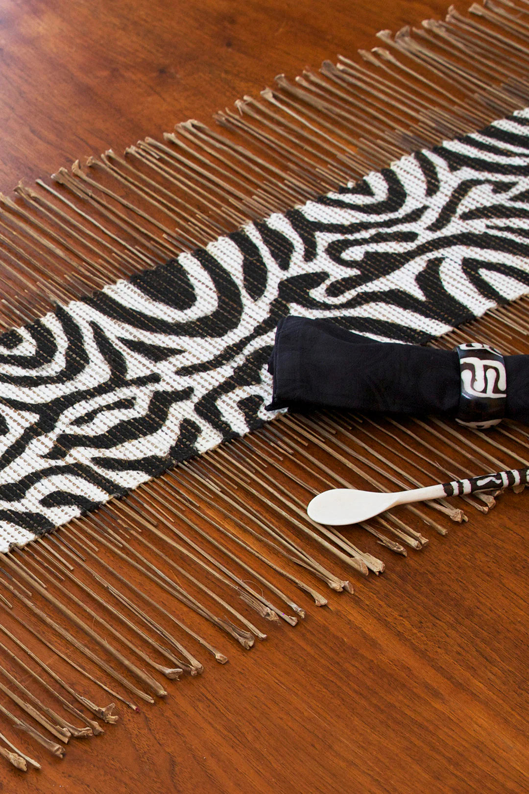 Zebra Print Twig Table Runner