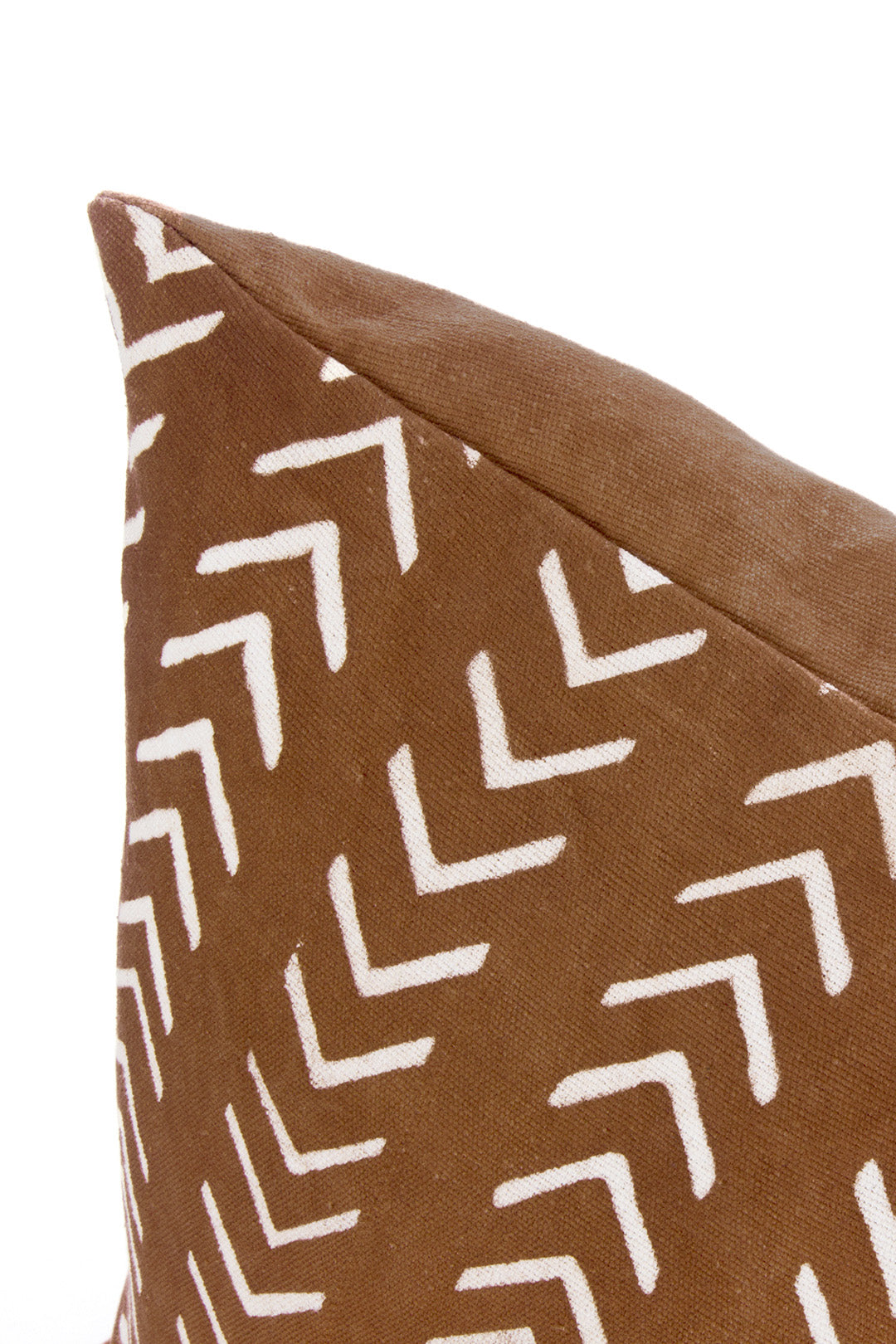 Brown Arrow Print Cotton Mudcloth Throw Pillow