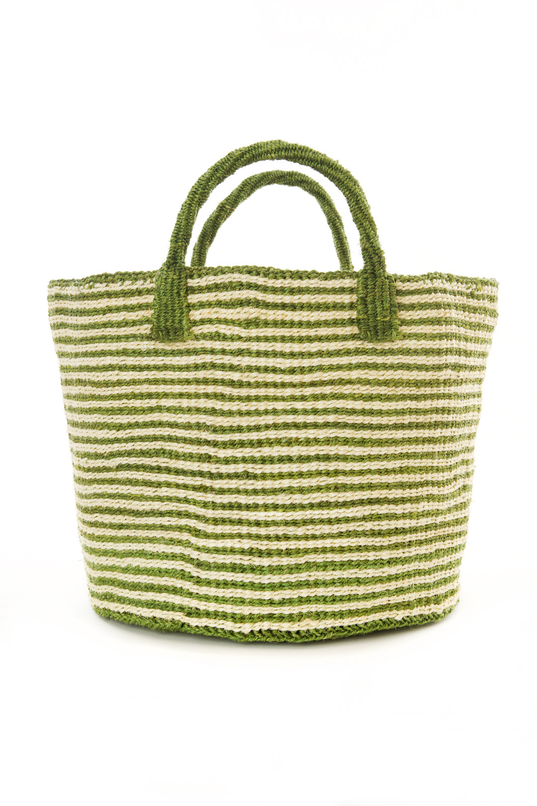 Garden Green Skinny Stripe Sisal Tote