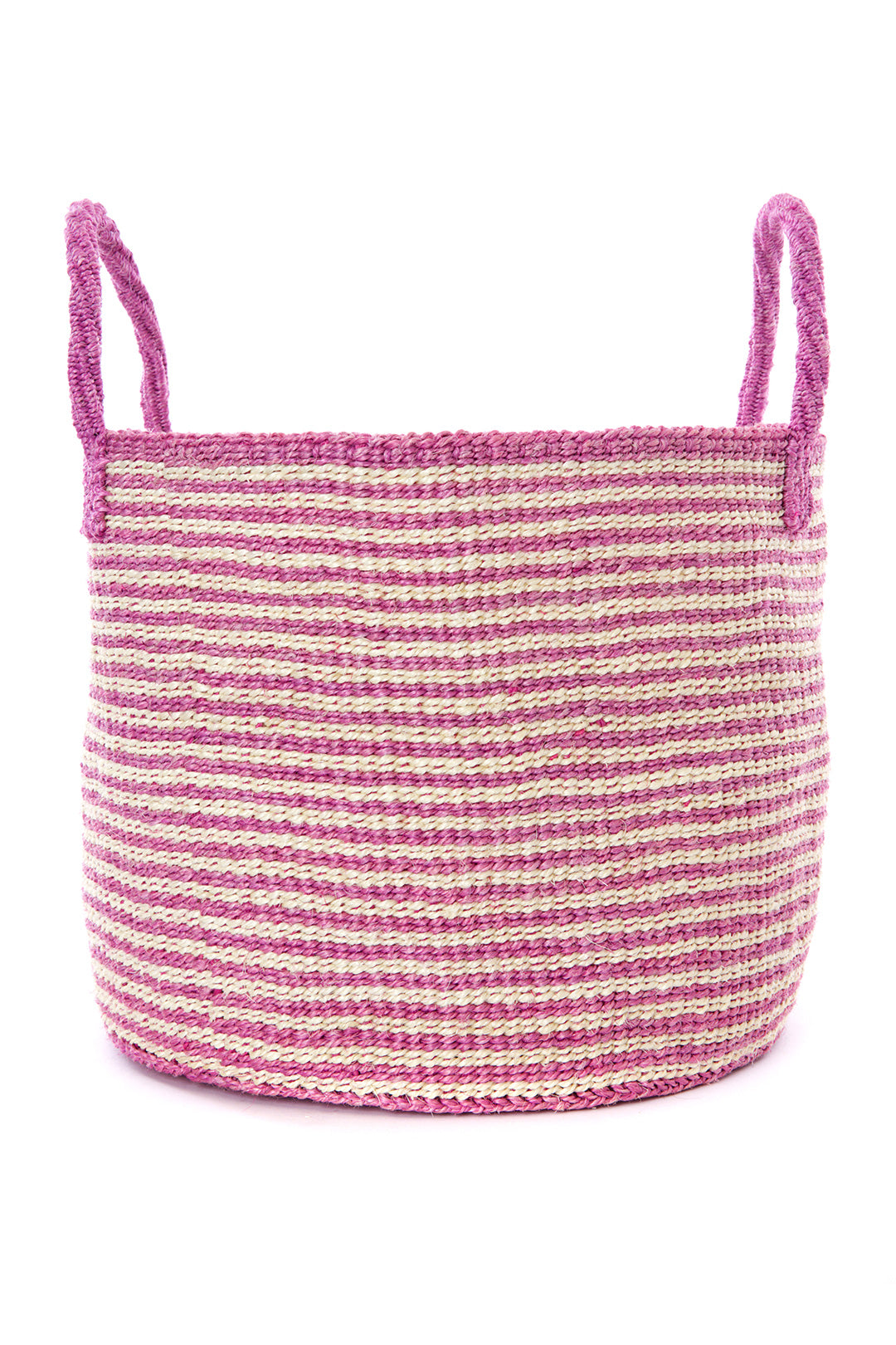 Peony Pink Skinny Stripe Sisal Tote