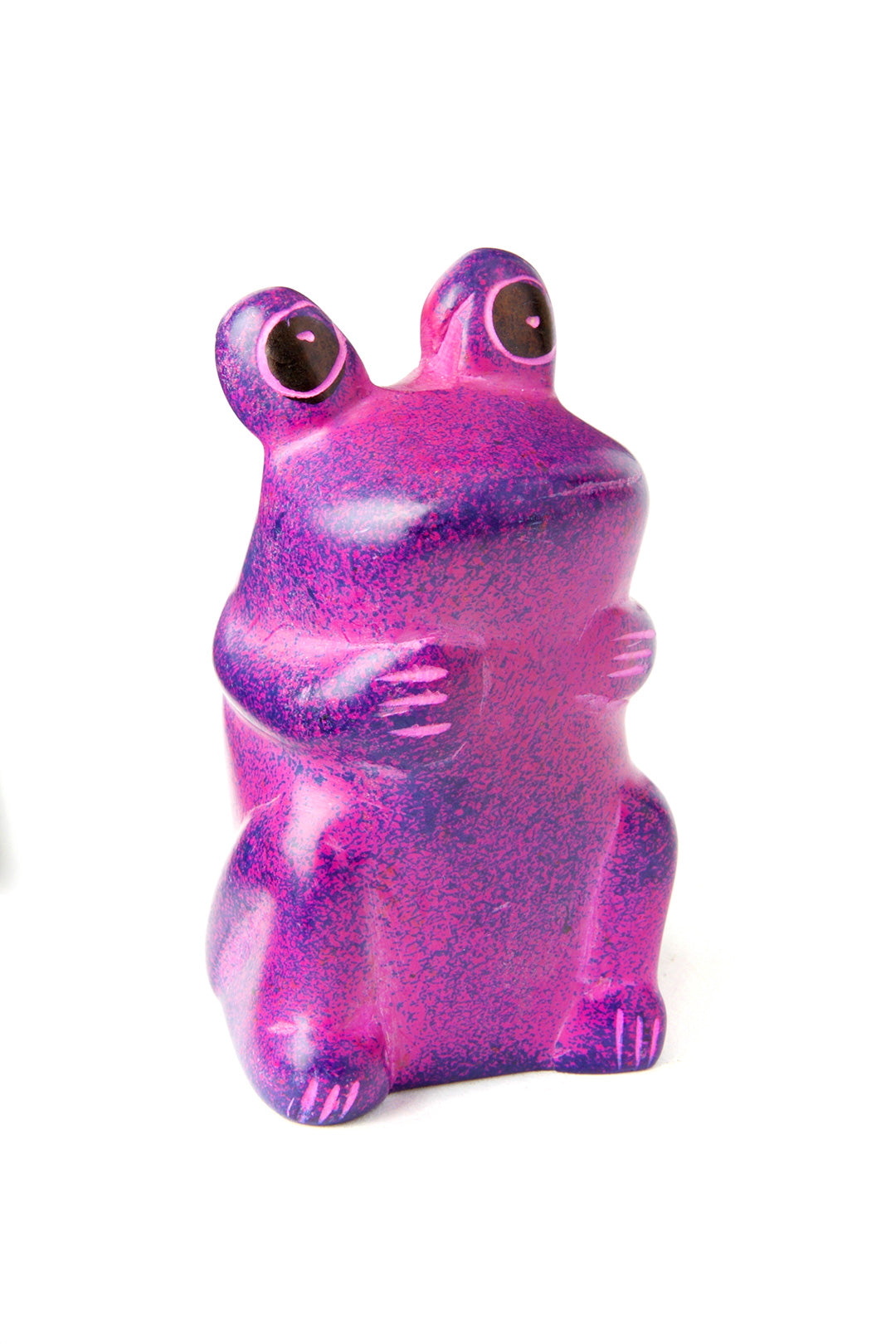 Set of 4 Mini Soapstone Funny Frogs