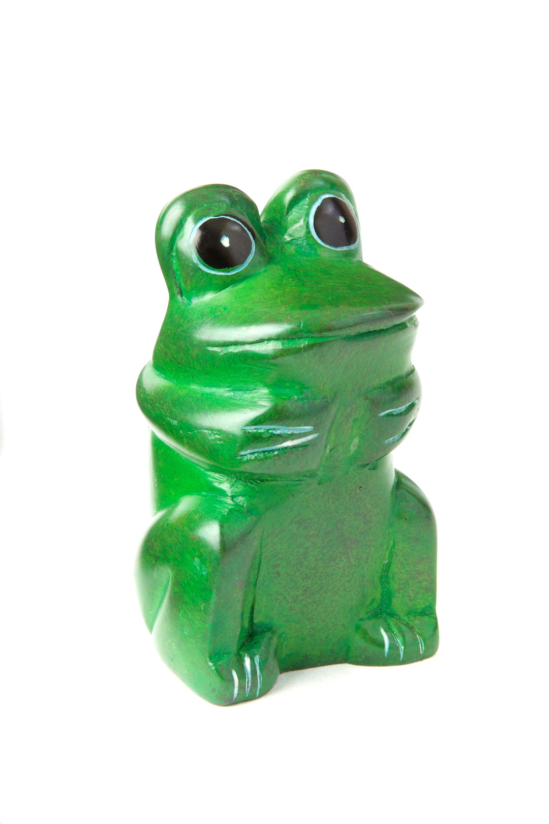 Set of 4 Mini Soapstone Funny Frogs