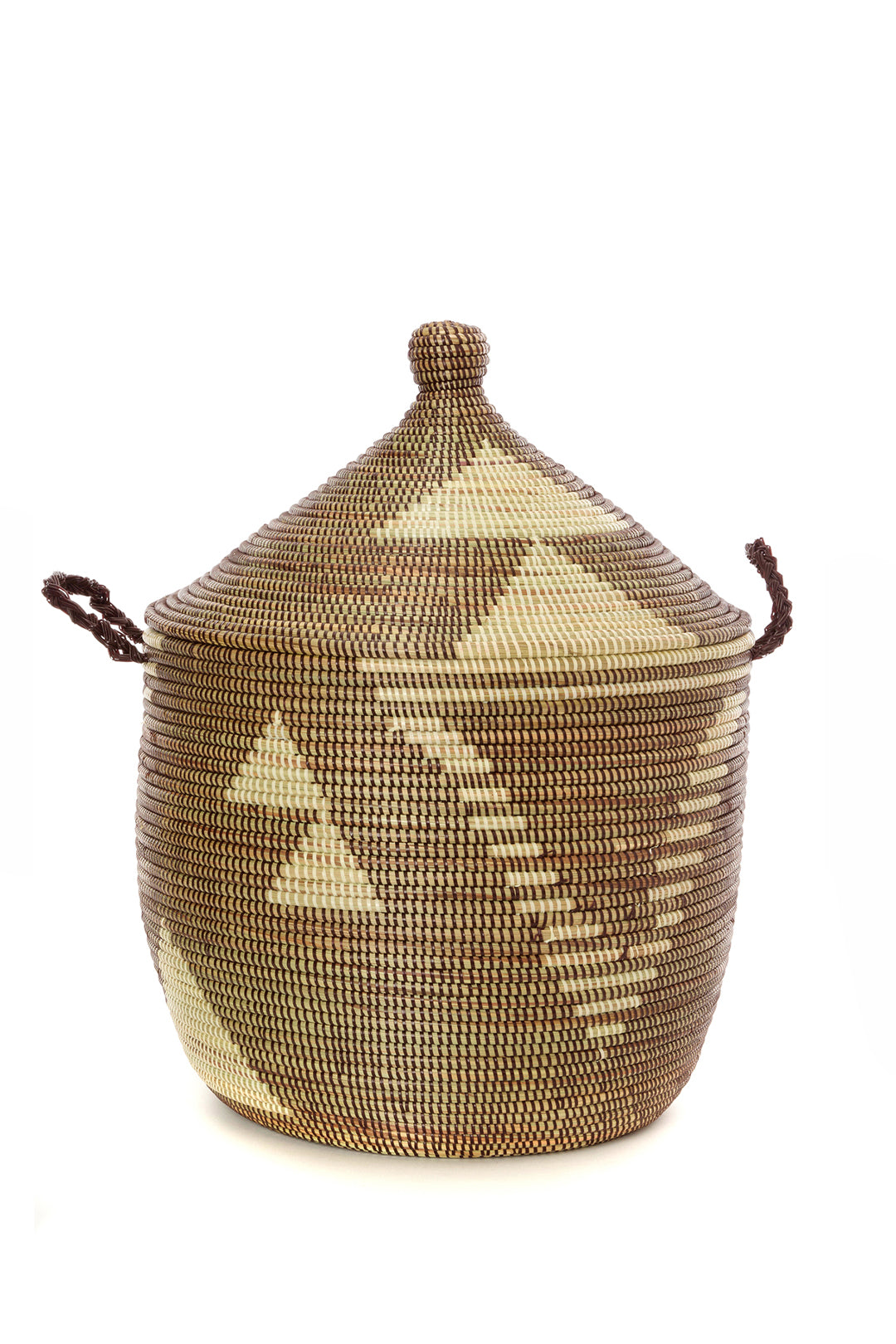 Brown and Cream Tribal Design Basket