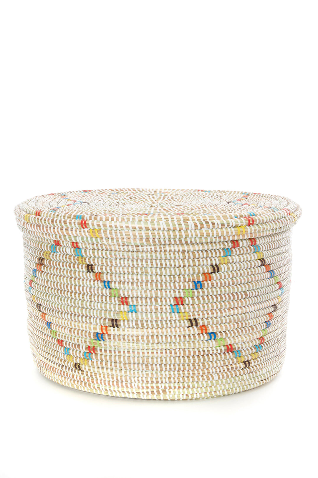 Set/2 White Beachcomber Baskets with Rainbow Prisms