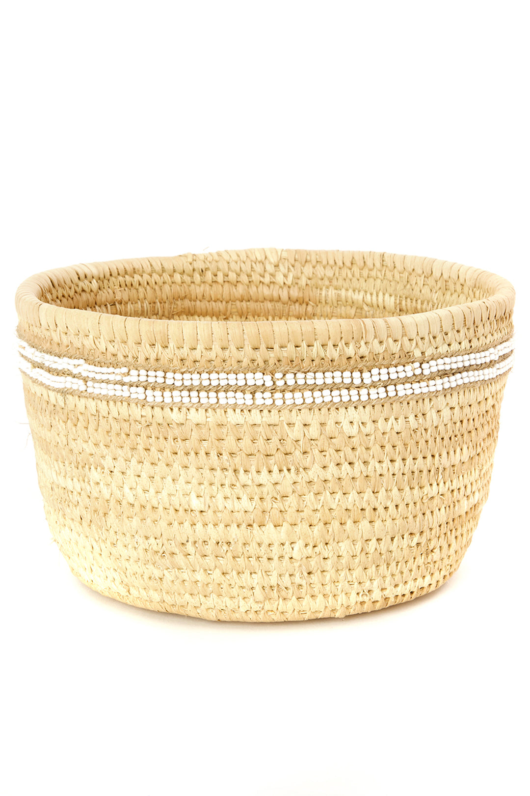 White Beaded Nomadic Camel Milking Baskets