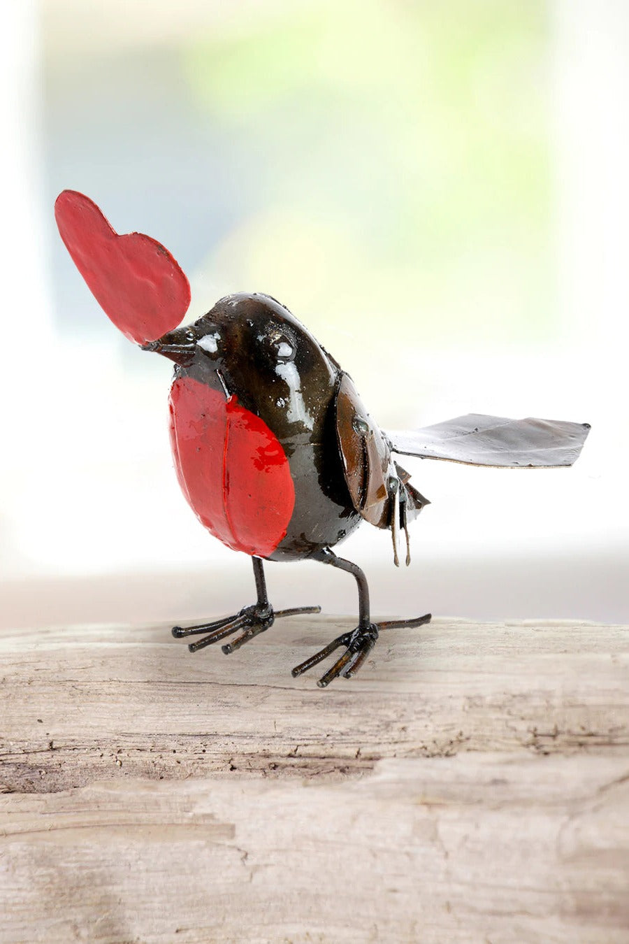 Recycled Metal Sweetheart Bird