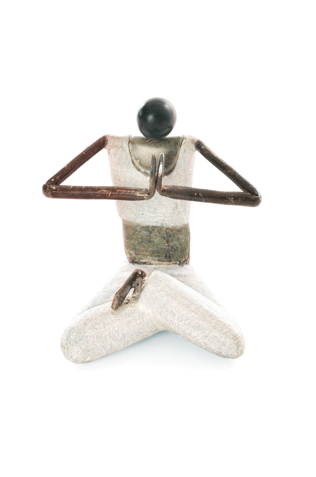 Stone and Metal Yogi Sculpture with Peaceful Hands