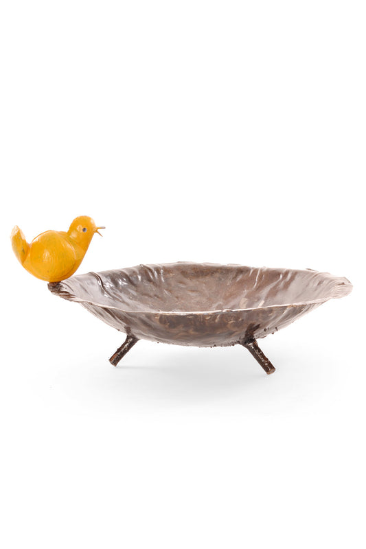 Recycled Metal & Stone Bird Bath from Zimbabwe