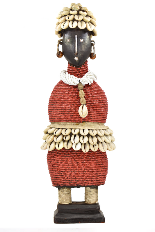 Red Beaded Namji Doll Sculpture