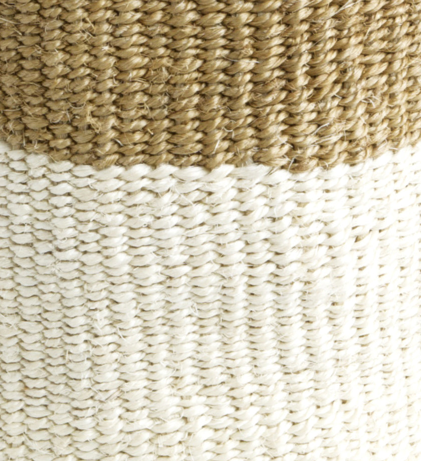 Khaki and Cream Sisal Basket Set of 3