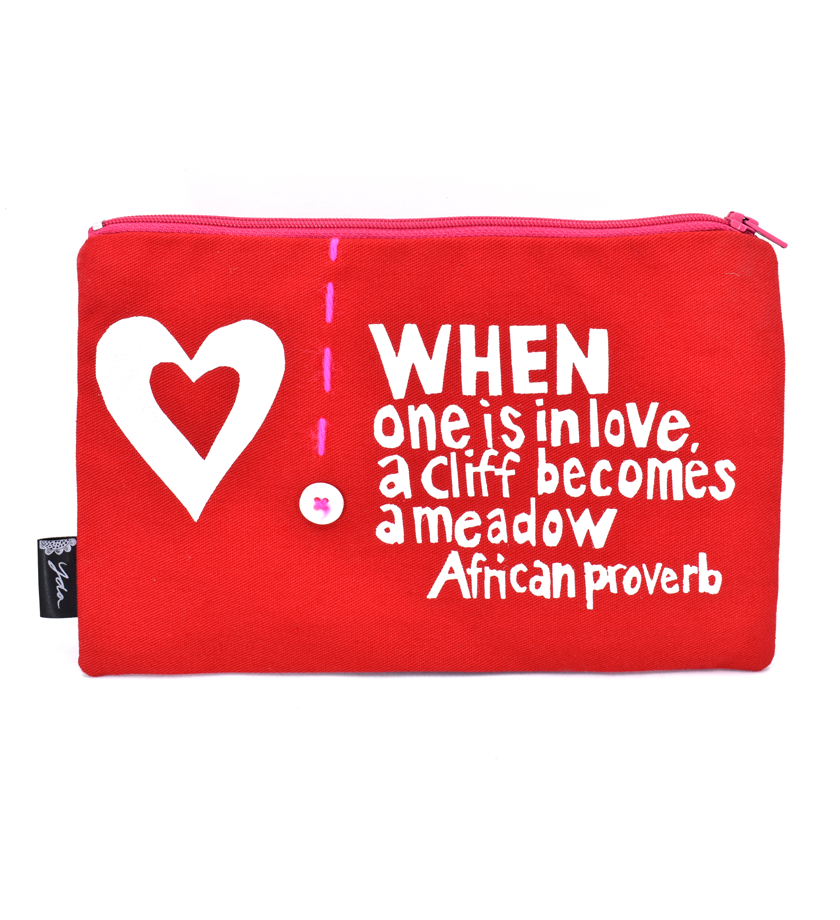 "When One is in Love" African Proverb Flat Pouch