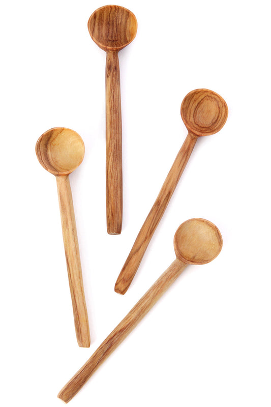 Set of 4 Wild Olive Wood Sugar Spoons Default Title