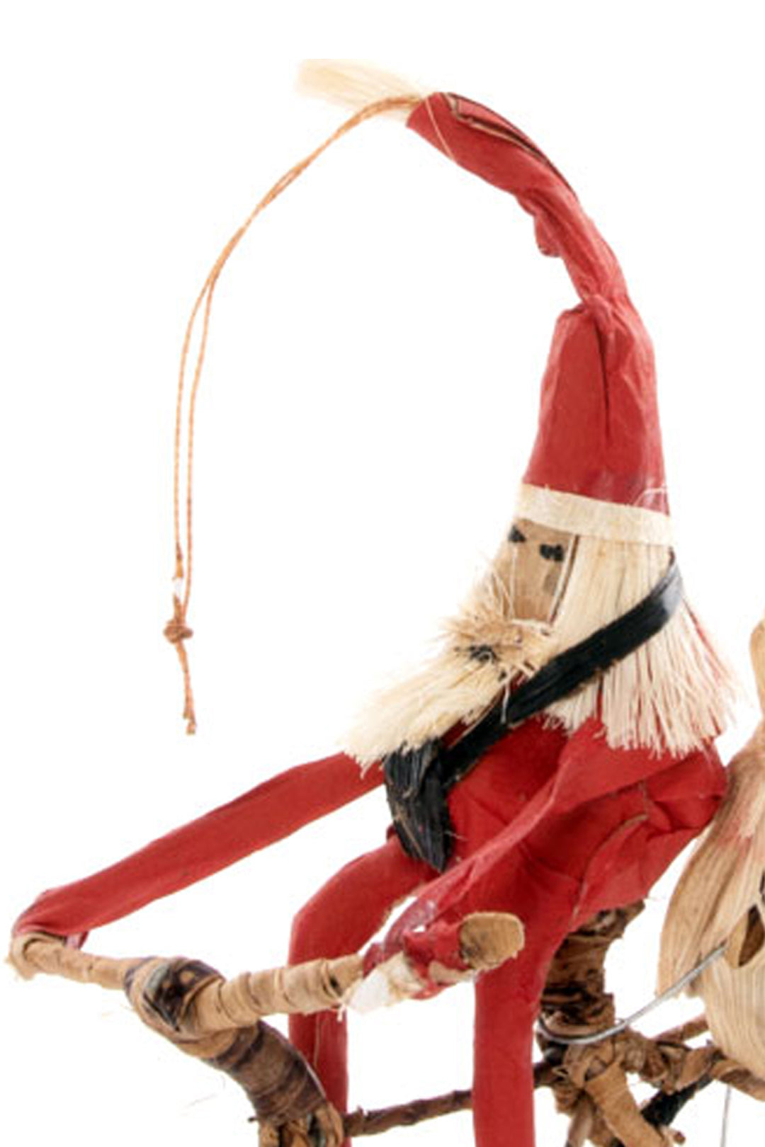 Santa on a Bicycle Large Banana Fiber Ornament Santa on a Bicycle Banana Fiber Ornament