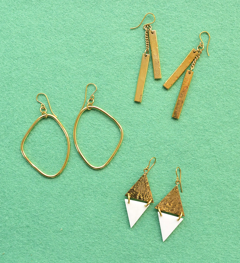 Kenyan Brass Iconoclast Earrings