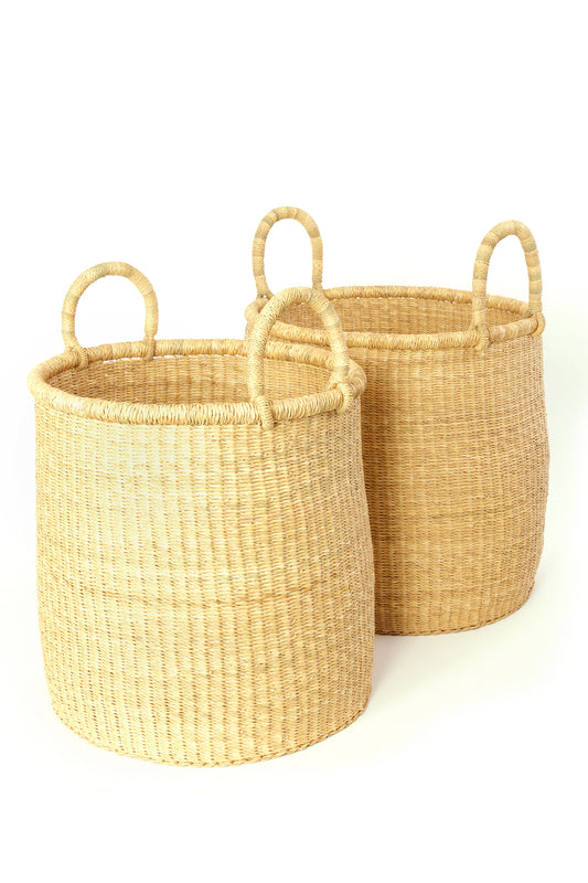 Set of Two Natural Nesting Storage Baskets Default Title