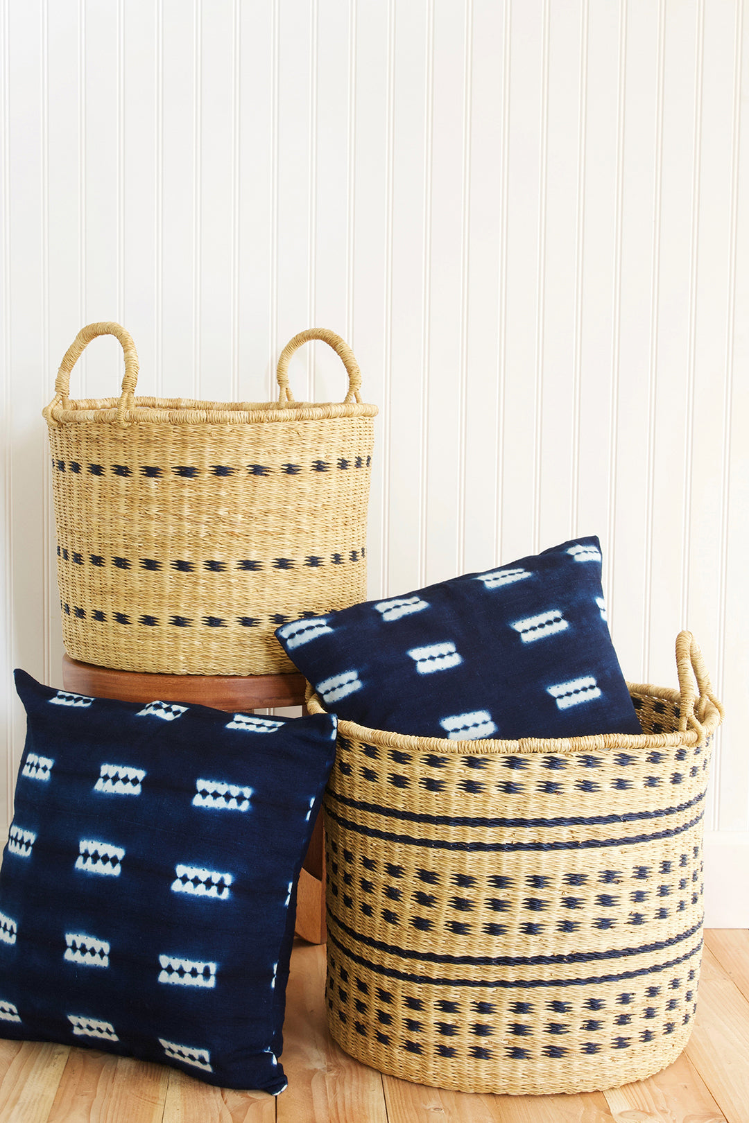 Set/2 Dashed Raven Elephant Grass Storage Baskets Default Title