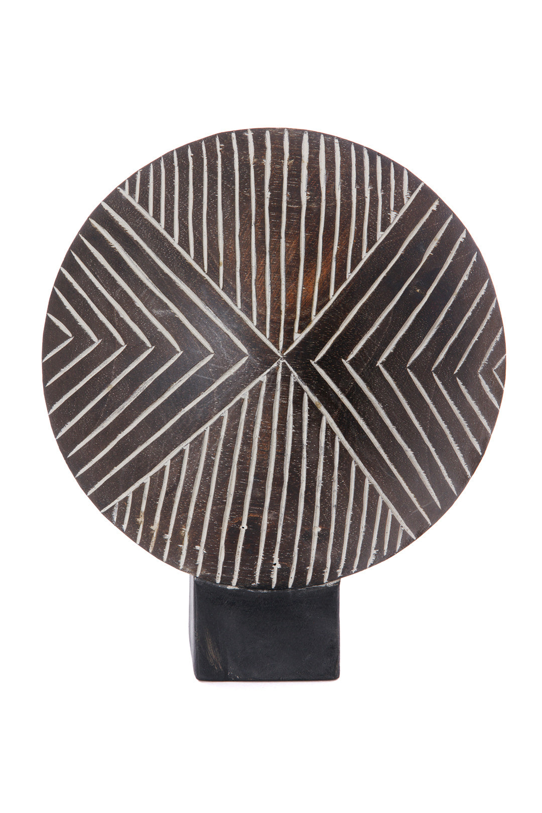 West African Wooden Shield Sculpture - Arrow