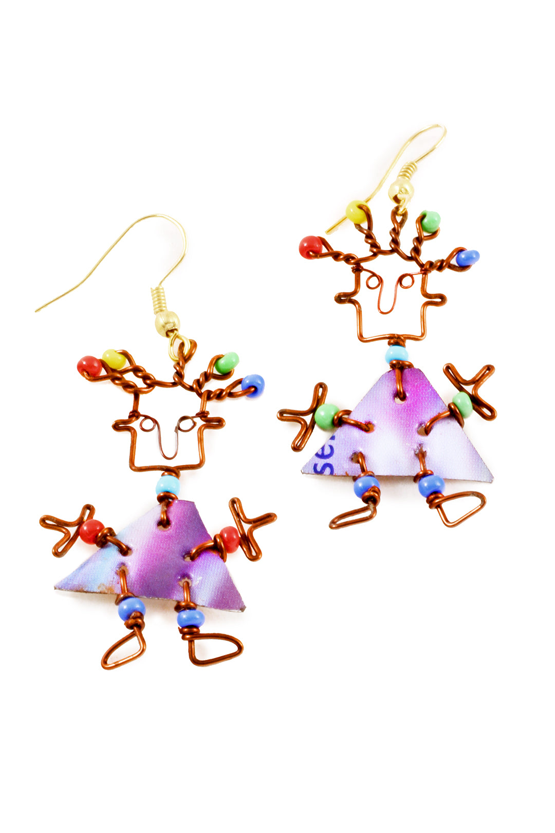 Assorted Recycled Aluminum People Earrings