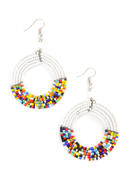 Vanilla with Sprinkles Maasai Circle Earrings Default Title